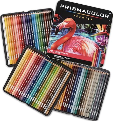 Prismacolor Premier Colored Pencils, Soft Core, Assorted Colors, 72 Count - Durable, Vibrant, Ultra-Smooth, Adult Coloring, Drawing, Sketching, Arts & Crafts - size: 72-Count