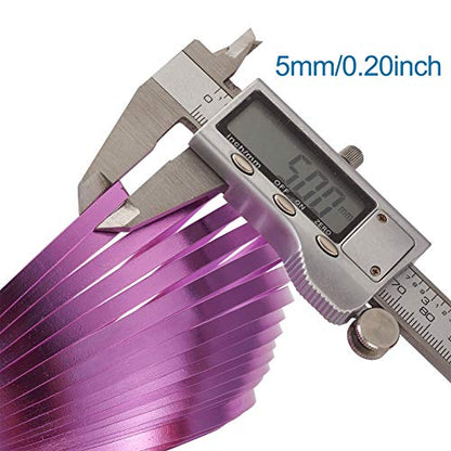 Fashewelry 32.8Ft 5mm Aluminum Flat Wire Solid Bendable Metal Craft Wire Strip for Bezel Sculpting Armature Jewelry Making Gem Metal Wrap, MediumOrchid - color: Flat-5mm-Medium Orchid