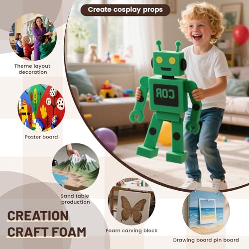 Multi Purpose XPS Foam Board,2 Pack 15.6x11.7X 2in Polystyrene Craft Foam Sheets,Rigid and Easy to Shape,DIY Modeling Art Projects, Party Decoration, Cosplay Prop Production, Carve,Heat Insulation - size: 15.6x11.7x2in-2pcs