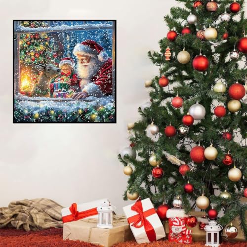 HHMATITS Christmas Diamond Art Kits for Adults 14X14IN - color: Christmas-6