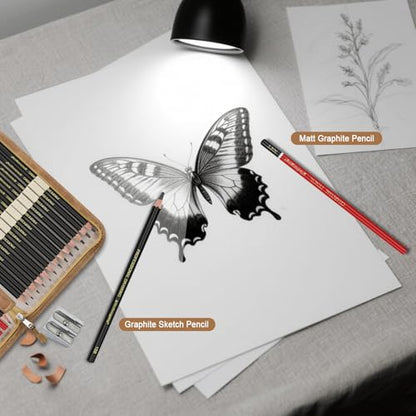 Heshengping, Sketching and Drawing Pencils Set 26pcs, Art Supplies Drawing pencil Kit,Graphite Charcoal Professional Pencils Set, Adults Beginners Artist - style: 26 Pack Sketching Pencils Brown