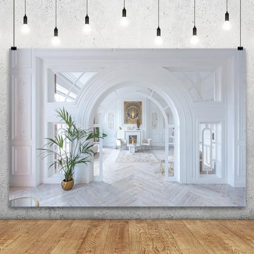 Room Interior Backdrop 6x4ft Boho Nordic Home Photography Background | Modern Home Scene Setter,Wedding Party Banner,Arched Door Room Decor Photocall,Portraits Photoshoot Wallpaper Photo Booth - color: Style 2, size: 6ftx4ft