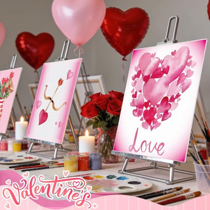 Harloon 36 Pcs 8 x 10 Inch Pre Drawn Canvas for Painting Pre Stretched Canvas Painting for Adults Kids Outline for Sip and Paint Supplies Favor (Pink Valentine) - style: Pink Valentine