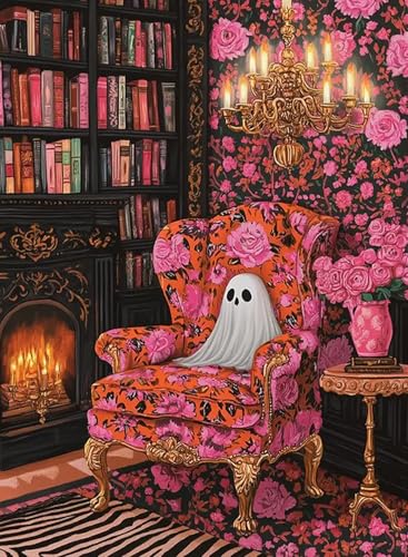 AIBOERL Paint by Numbers Kit for Adults Beginner,Halloween Ghosts, 12X16In | DIY Paint by Number for Adults, Beginner Friendly, High-Definition Color Canvas, Stress Relief, Home Decor, Gifts, Unframed - color: YH04020