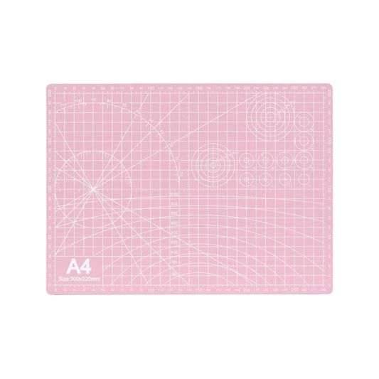 A4 Self-Healing Cutting Mat, Double-Sided Craft Mat with Grid Lines, Precision Rotary Cutting Board for Office Desk, Art Craft, Sewing, Hobby, and DIY Projects - 9x12 Inches - color: Pink