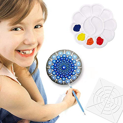 5 Pieces Mandala Dot Painting Tool Stencils Template Set, 8/12/16 Segment Dotting Tools Mandala Stencils Reusable Dot Stencil Rock Painting Stencil Circle Template for DIY Art Projects