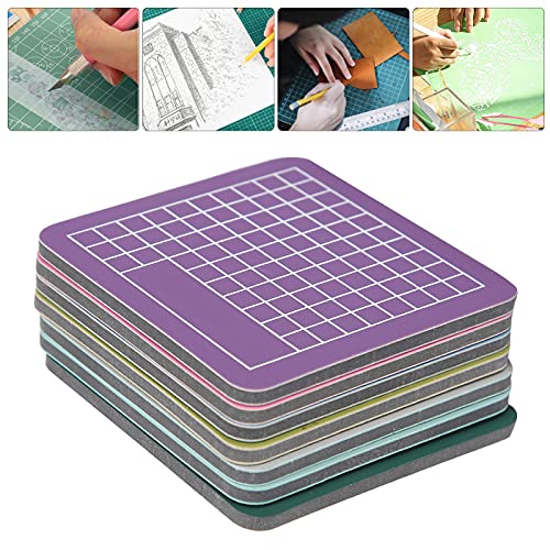 Self Healing Cutting Mat 7 Pack 2.4x2.4 Inch Mini Craft Mat for Paper Cutting Stamping, Precision Carving Desk Saver, Portable Hobby Mat for Model Making Sewing