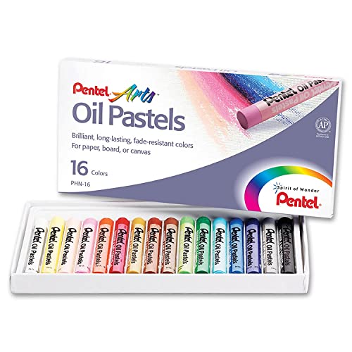 Pentel Arts Oil Pastels, 16 Per Box, 12 Boxes (PENPHN16BN) - size: 16 Count (Pack of 12)