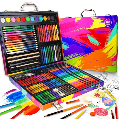 Cokiki Art Kits for Kids 6-12, 184 Piece Art Supplies Drawing Set - color: Color Splash