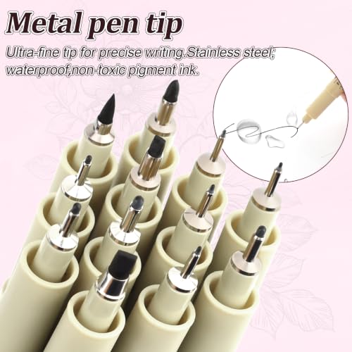 Micro Fineliner Pens 6Pack 0.25mm Extra Fine Point Black Waterproof Drawing Pens, Archival Pigment Ink Sketching Supplies, Artist Inking Markers for Manga Journaling Illustration - color: 6 Extra Fine(0.25mm)