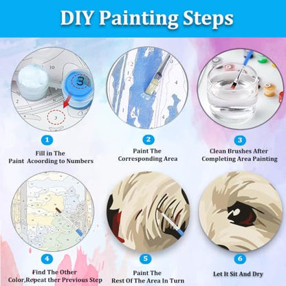 Artunion Framed Paint by Numbers Kit for Adults Beginners & Kids Ages 8-12,West Highland White Terrier Paint by Number with Frame,Dog Animal Paint by Numbers Kit on Canvas 10 * 10 Inch Without Easel - color: ZXT-381-F