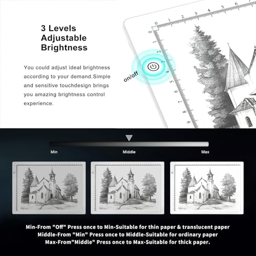 A4 LED Copy Board Tracing Light Box, USB Power LED Trace Light Pad - color: A4-21C-white