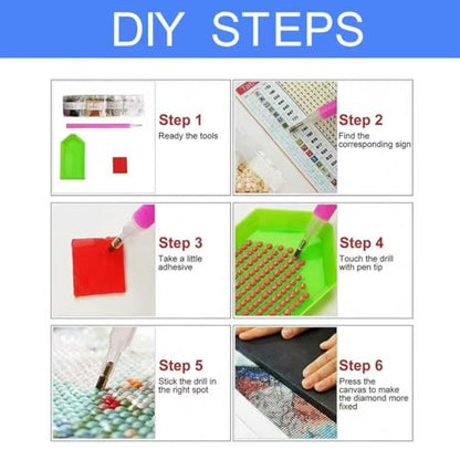 WPYTNM 5D Dragon Diamond Painting Kit,DIY Handmade Castle Pterodactyl Theme, Round Full Drill, Canvas Material, 14x14 Inches, Adult, Art Deco Style - color: Castle Pterodactyl