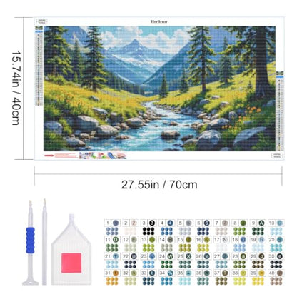 HeeBenor 5D Landscape Large Diamond Painting Kits for Adults, 27.5" X15.7" - color: Landscape 055