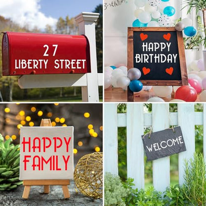 YEAJON 4 Inch Letter Stencils and Numbers, 42 Pcs Alphabet Drawing Stencils, Reusable Plastic Craft Templates for Painting on Wood, Wall, Fabric, Rock, Signage - size: 4 Inch