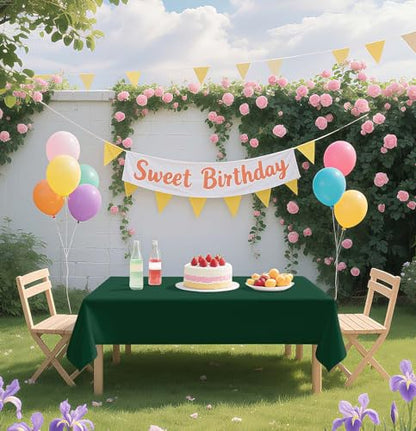 HEIPINIUYE 2 Pack Green Tablecloth Disposable 54 x 108 Inch Green Plastic Table Cloth Disposable Waterproof Rectangle Table Cover for Party Birthday Camping Picnic Tablecloths - color: Green Rectangle Tablecloth, size: 2 Pack
