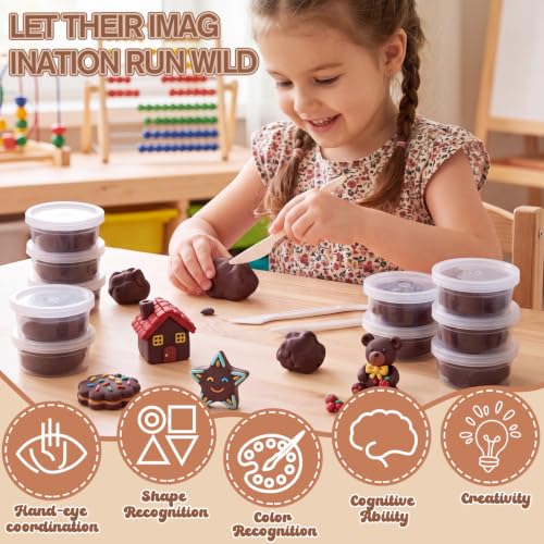 VioraWhite 48 Pcs Air Dry Clay Bulk 1.6lb Modeling Clay Kit,Light Brown | Soft & Stretchable, Magic Foam for Kids, DIY Molding, Arts & Crafts, Boys Girls Party Favors, Cosplay Sculpting Supplies - color: Light Brown