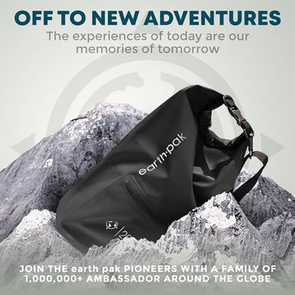 Earth Pak Waterproof Dry Bag with Zippered Pocket - Waterproof Dry Bag Backpack Keeps Gear Dry - color: Black, size: 20L