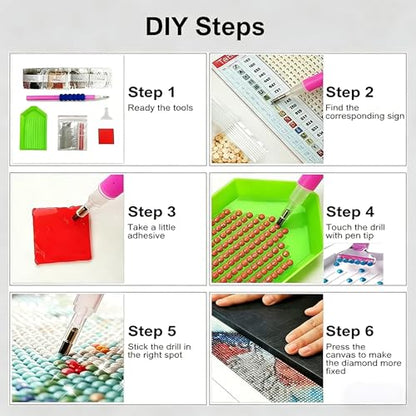 RYMILIE Chicken Diamond Art Kits for Adults Diamond Painting Kit 12x16in - color: DP03886