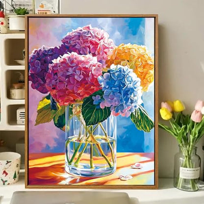 Paint by Numbers Kit for Adults, Adult Paint by Number Kits 16x20 Inch - color: Hydrangea
