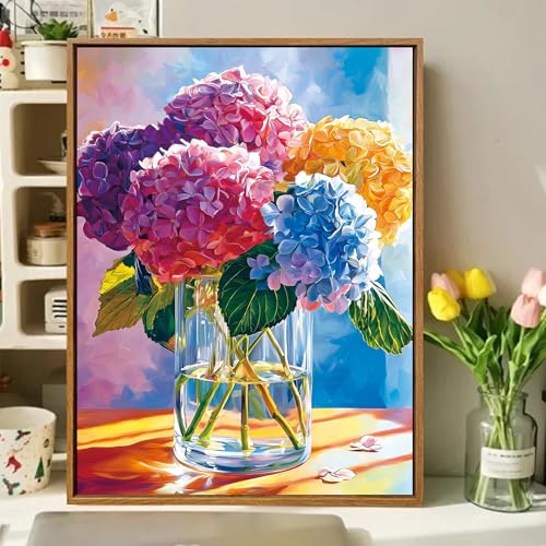 Paint by Numbers Kit for Adults, Adult Paint by Number Kits 16x20 Inch - color: Hydrangea