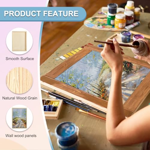 MECCANIXITY 6 Pack Wood Canvas Boards, 9x13 Inch Art Canvases Square Unfinished Wood Panel for Painting, Crafts, DIY Projects, Pouring Art - size: 9x13 Inch
