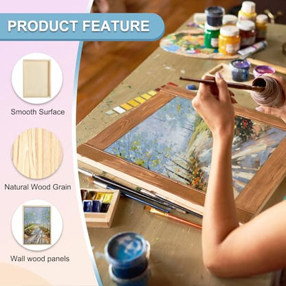 MECCANIXITY 6 Pack Wood Canvas Boards, 9x13 Inch Art Canvases Square Unfinished Wood Panel for Painting, Crafts, DIY Projects, Pouring Art - size: 9x13 Inch