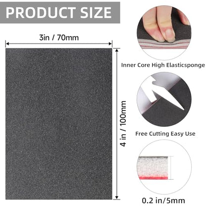 24Pcs Sanding Sponge 1200 Grit Wet Dry Soft Foam Hand Sander Block - size: 24pcs 1200 Grit, style: Aluminum
