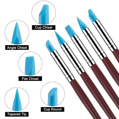 41PCS Polymer Clay Tools Kit, Clay Sculpting Art Tool Set with Wooden Carving Tools, Ball Stylus, Silicone Scrapers, Art Brushes for Pottery, Modeling, Nail Art, DIY Crafts for Beginners-Pink - color: 41Pcs-Pink