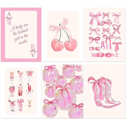 Axquilon 6 Pack Pink Bow Diamond Art Kits for Adults 12x16 inch | Diamond Painting Kits for Adults, 5D Round Full Drill Gem Art, Paint by Diamonds Pictures DIY Crafts Kits - color: 6 Pack Pink Bow