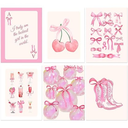 Axquilon 6 Pack Pink Bow Diamond Art Kits for Adults 12x16 inch | Diamond Painting Kits for Adults, 5D Round Full Drill Gem Art, Paint by Diamonds Pictures DIY Crafts Kits - color: 6 Pack Pink Bow