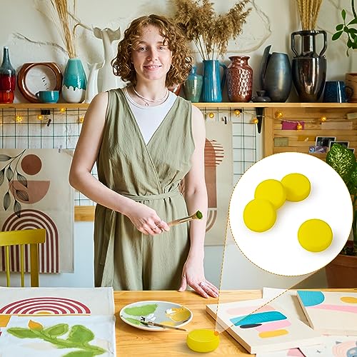 30 Pack Small Painting Sponges, 2.9 Inch Pottery Sponges | Paint Sponges for Acrylic Painting, Crafts, Ceramics, Household Use and More - Yellow Round Sponges