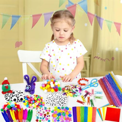 2000 Pcs DIY Arts and Crafts Supplies Kit for Kids - Kids Craft Kits Art Supplies Material Set with Pipe Cleaner All in 1 Crafting Collage Activity for Toddlers Gifts Toys Age 5 6 7 8 9 Year Old Girls - size: 2000pcs