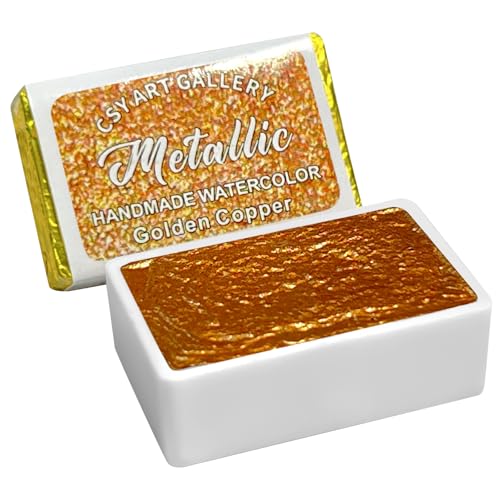 Metallic Watercolor Paint Set,Golden Copper- Full Pans -For Artists, Students, Kids & Hobbyists-Shimmy Watercolor Paints - color: Golden Copper (Full Pan)