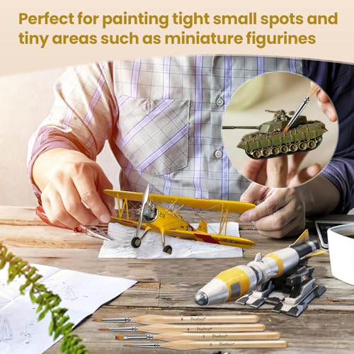 Small Paint Brush Set, 10 pcs Thin Paint Brushes for Fine Detailing