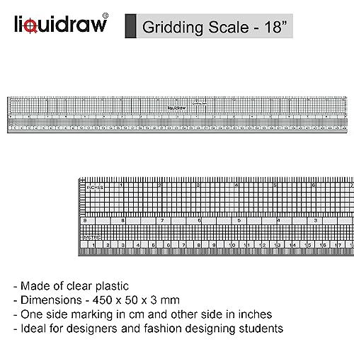 Liquidraw Pattern Maker & Grading Ruler Set | Imperial & Metric Sewing Tools for Pattern Cutting, Marking & Drafting | Clear Acrylic Quilting & Dressmaking Rulers for Fashion Design & Tailoring - style: Pattern Maker & Grading Ruler Set