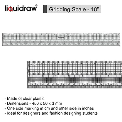 Liquidraw Pattern Maker & Grading Ruler Set | Imperial & Metric Sewing Tools for Pattern Cutting, Marking & Drafting | Clear Acrylic Quilting & Dressmaking Rulers for Fashion Design & Tailoring - style: Pattern Maker & Grading Ruler Set