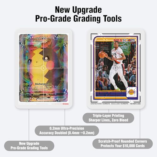 Deyimmei Card Centering Grading Tool, Professional Precision Tool for Anime Collectible & Sports Cards (Two Full-Color Illustrated Instructions)