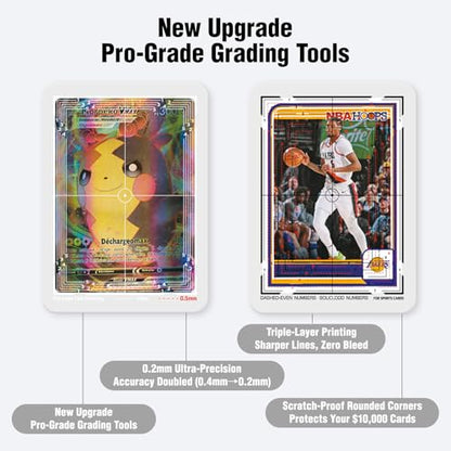 Deyimmei Card Centering Grading Tool, Professional Precision Tool for Anime Collectible & Sports Cards (Two Full-Color Illustrated Instructions)