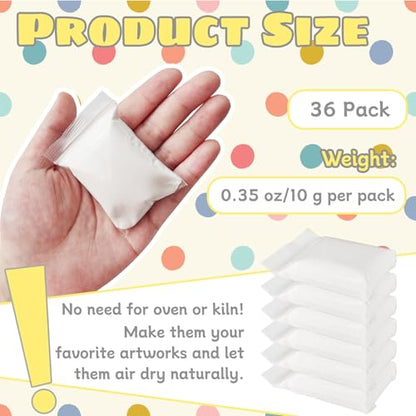 36 Pack White Air Dry Foam Clay,12.6oz Modeling Foam Clay,White Soft Modeling Clay for Arts & Crafts,Birthday Gift,Family & Classroom Rewards - color: 36 white