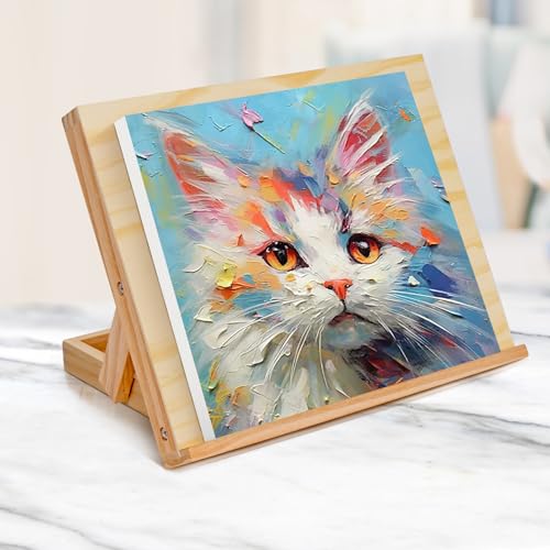 Easel for Painting Tabletop Easel 13 4/5 by 11 2/5 in | Adjustable Angle Art Easels for Painting Art Supplies for Adults Student Artist - color: Wood Easel