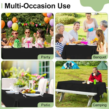 misaya 6 Packs Plastic Table Cloth Black Disposable Tablecloth - color: Black, size: 54" X 108"