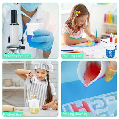 Silicone Measuring Cups for Resin Supplies,Resin Kit for 250ml &100ml Non-Stick Mixing Cups,Silicone Cups for Resin Molds,Epoxy Resin Cups,Cooking,Casting Molds,Jewelry Makin,DIY Crafts - size: 250ml - 10ml