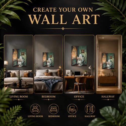 HITO Halloween Paint by Numbers Kit for Adults Ghost 16x20 Inch Frameless - color: The Ghost of the Toilet