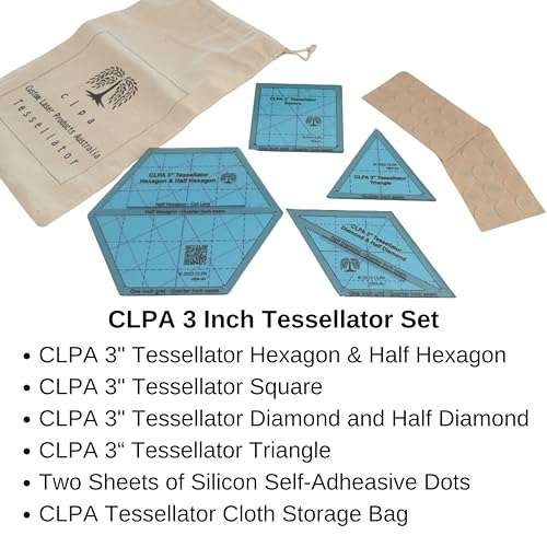 3" Tessellation Templates, for Quilting and English Paper Piecing - style: 3" Tessellator