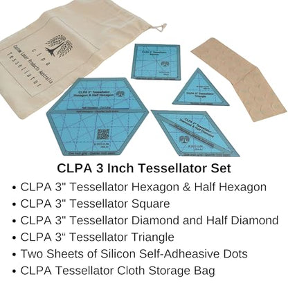 3" Tessellation Templates, for Quilting and English Paper Piecing - style: 3" Tessellator