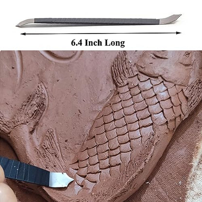 Pottery Clay Modeling Tools Fish Scale Texture Pattern Clay Sculpture Tool Pottery Carving Blade Ceramic Making Tool