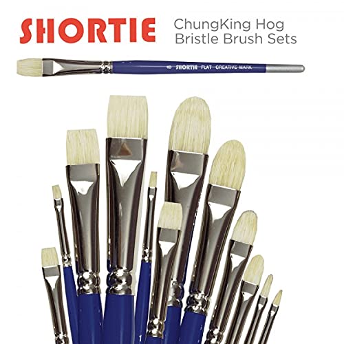 Creative Mark 6 Piece Filbert Short Handle Paintbrush Set, Perfect for Oil and Alkyd Painting, Traveling & Workshops - size: Filbert
