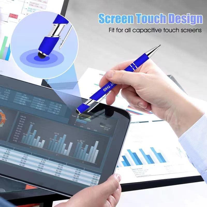 100 PCS Inspirational Pens Bulk with Stylus Tip Gifts Black Ink