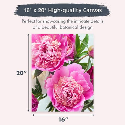 Pink Picasso Paint by Number Kit, for Adults & Teens,16x20, Magic Magenta | Botanical Floral Collection, Acrylic Paints and Brushes included, Pre-printed high quality canvas, DIY art kit, Gift-ready - color: Magic Magenta